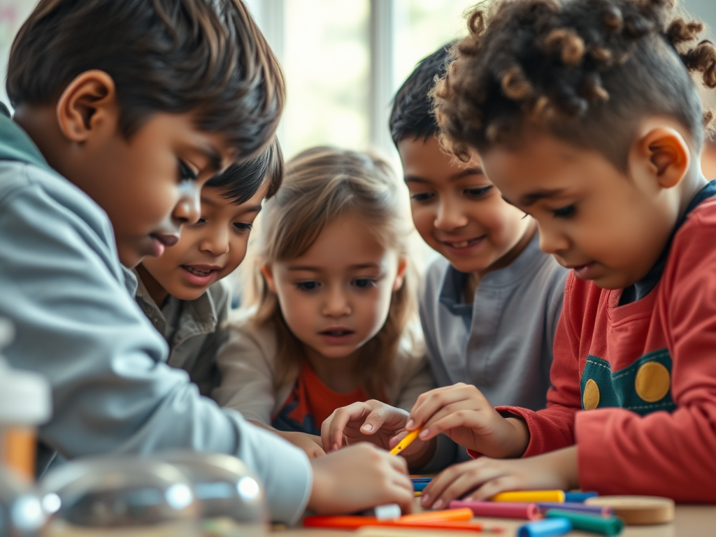 Kids working hard at figuring out text.